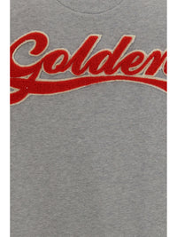 Golden Goose Men Oversized Crewneck Sweater With Lettering On The Back