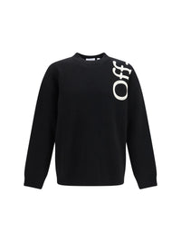 Off-White Men Vertical Bookish Logo Knit Crewneck