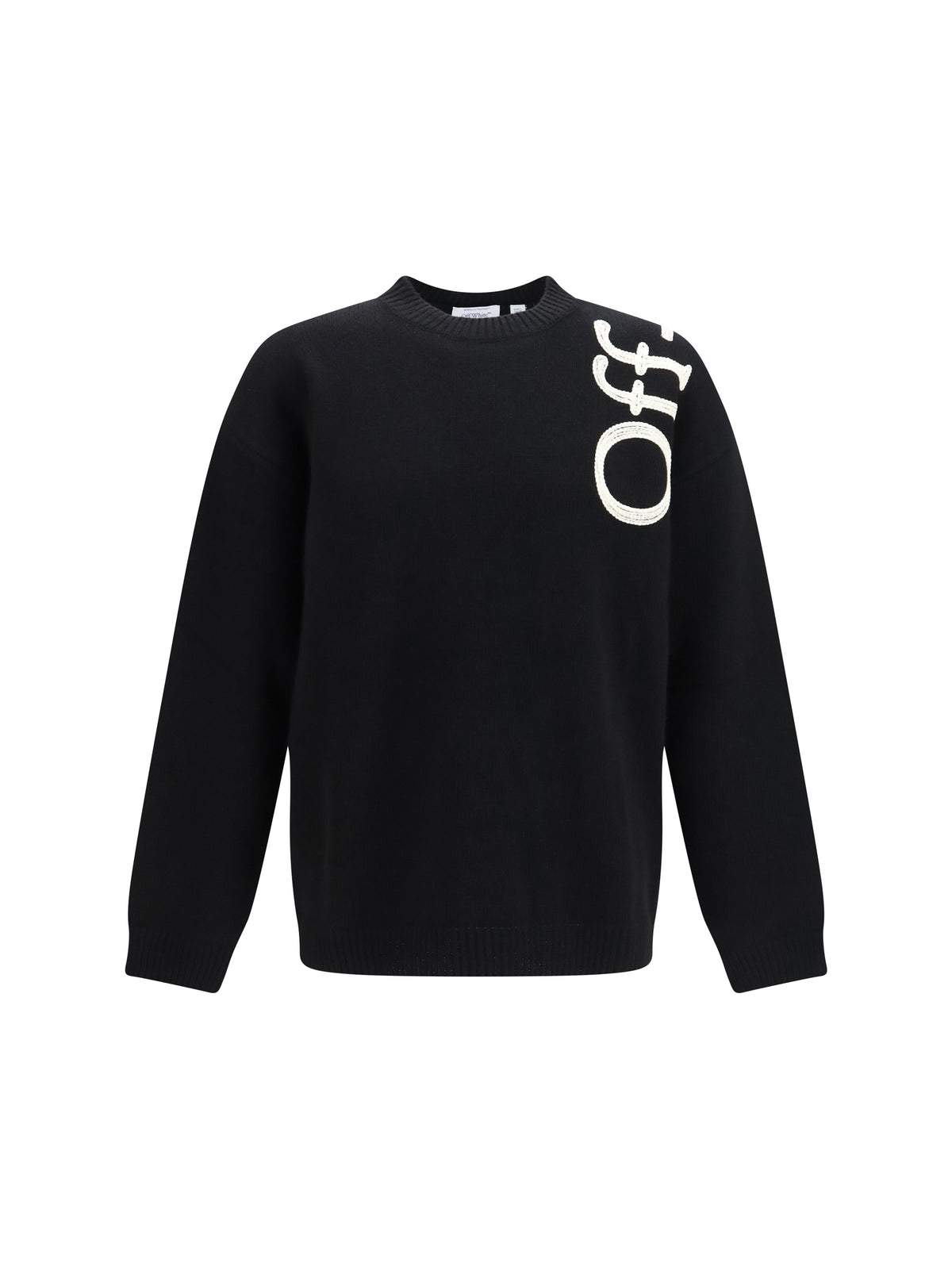 Off-White Men Vertical Bookish Logo Knit Crewneck