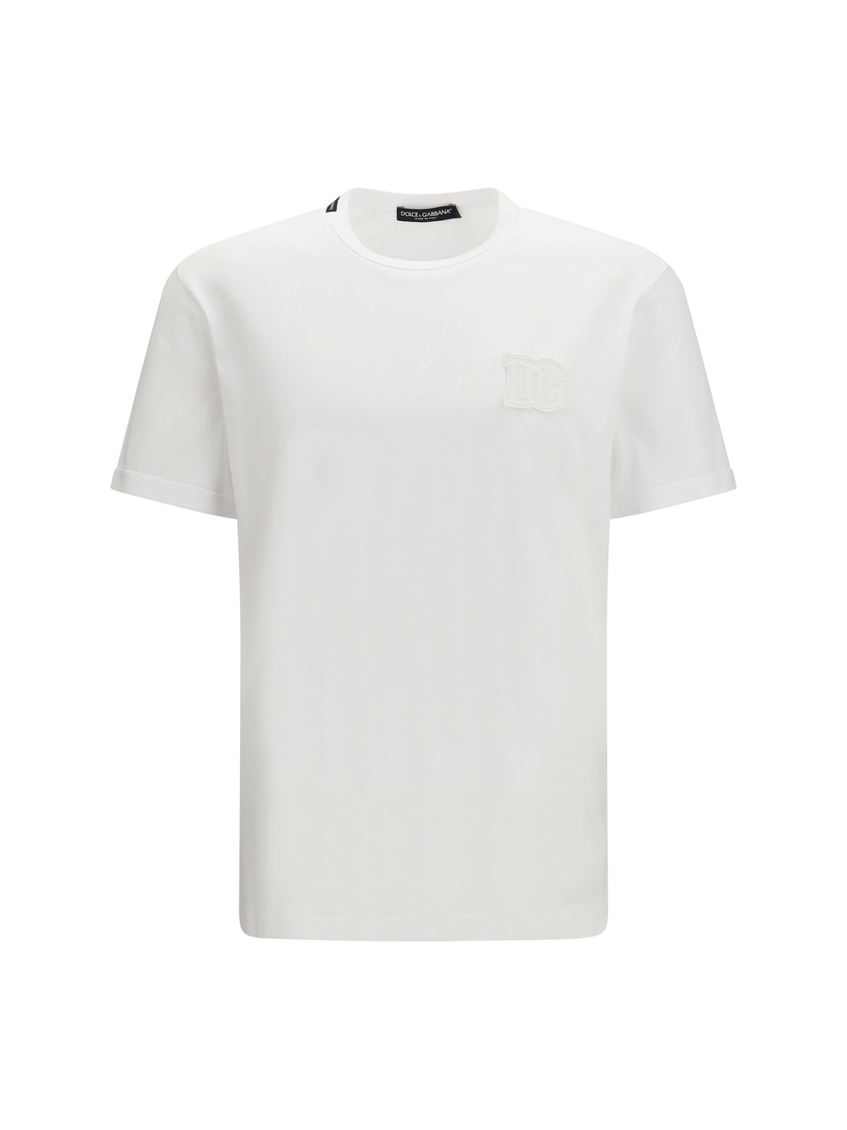 Dolce & Gabbana Men Cotton T-Shirt With Patch