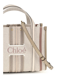 Chloé Women Small Woody Loop Canvas Tote Bag