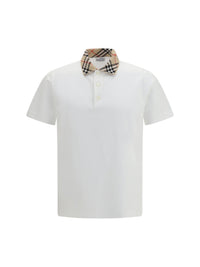 BURBERRY Burberry Men Cotton Check Collar Polo