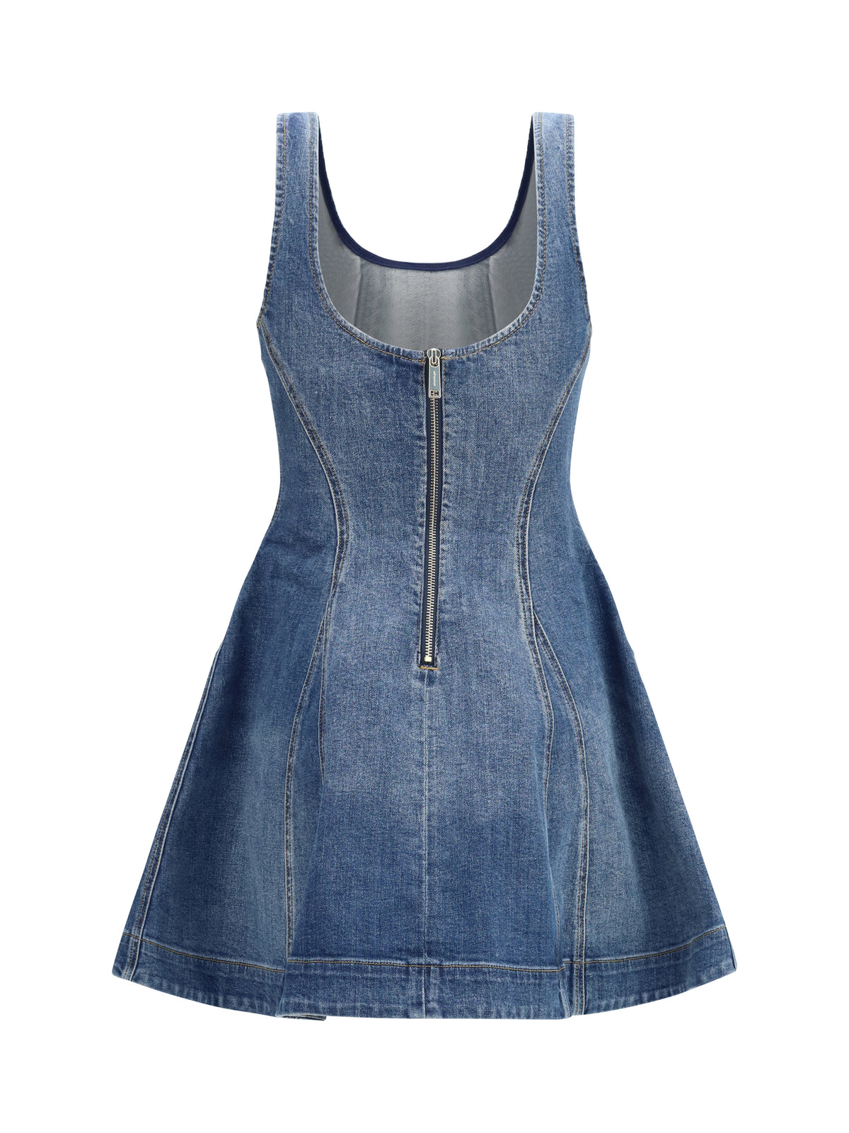 SELF-PORTRAIT Self-Portrait Women Denim Flared Mini Dress