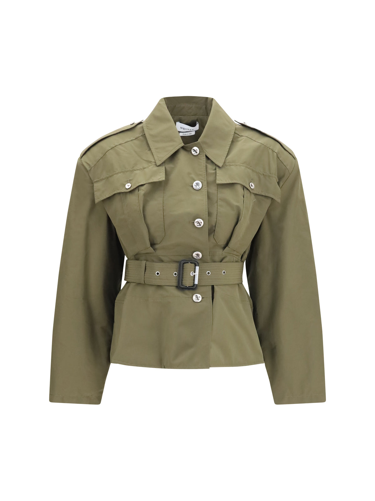 ALEXANDER McQUEEN Alexander Mcqueen Women Cropped Belted High-Neck Jacket