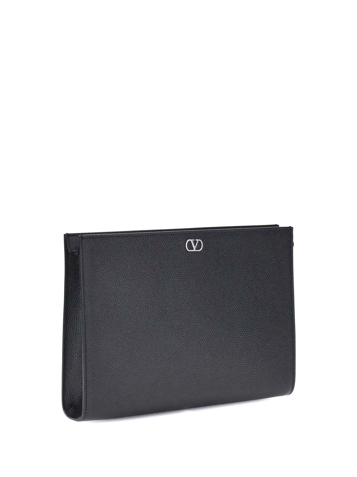 Valentino Garavani Men Vlogo Signature Grained Calfskin Pouch