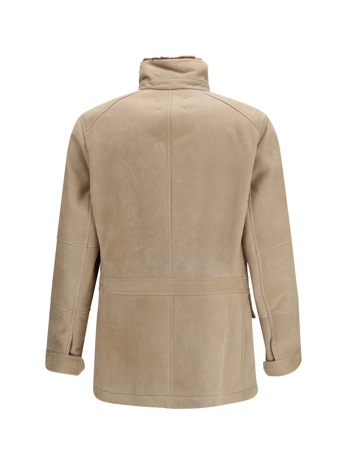 Brunello Cucinelli Men Waxed Shearling Safari Jacket