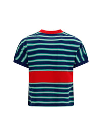 Versace Women Striped Cotton T-Shirt