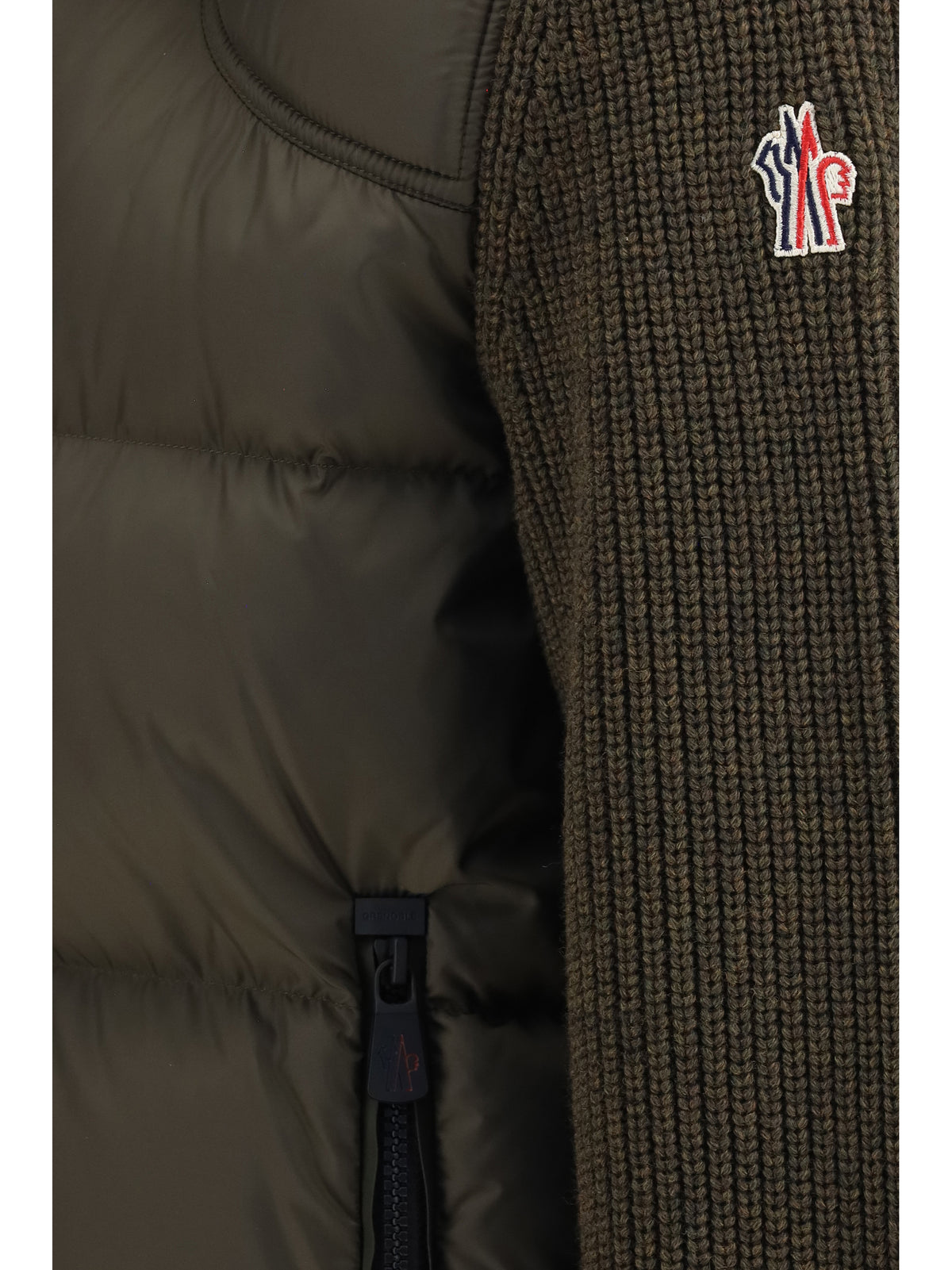 Moncler Grenoble Men Padded Wool Cardigan With Zip