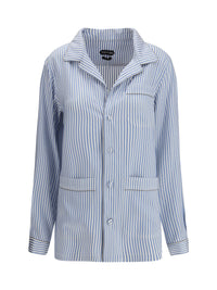 Tom Ford Women Striped Silk Pj Shirt