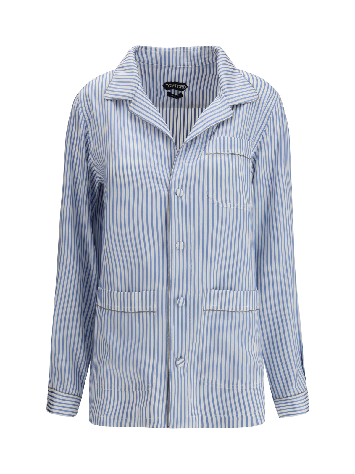 Tom Ford Women Striped Silk Pj Shirt