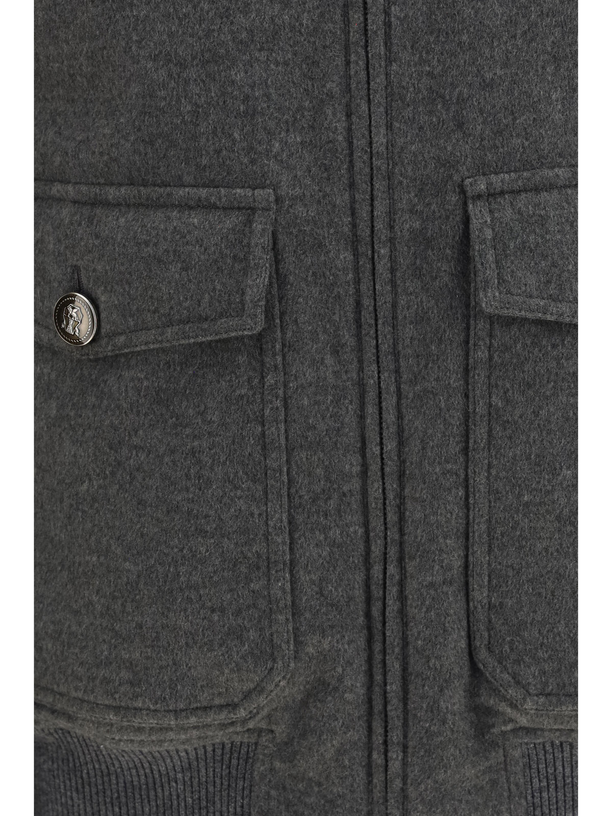 Brunello Cucinelli Men Membrane Finished Cashmere Beaver Bomber