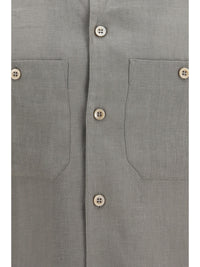 BRUNELLO CUCINELLI Brunello Cucinelli Men Easy-Fit Linen Shirt With Chest Pockets