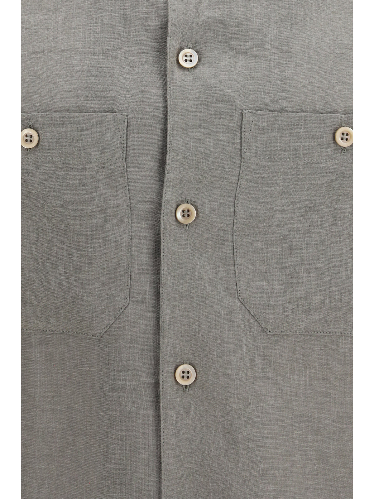BRUNELLO CUCINELLI Brunello Cucinelli Men Easy-Fit Linen Shirt With Chest Pockets