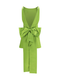 Self-Portrait Women Satin Dress With Back Bow
