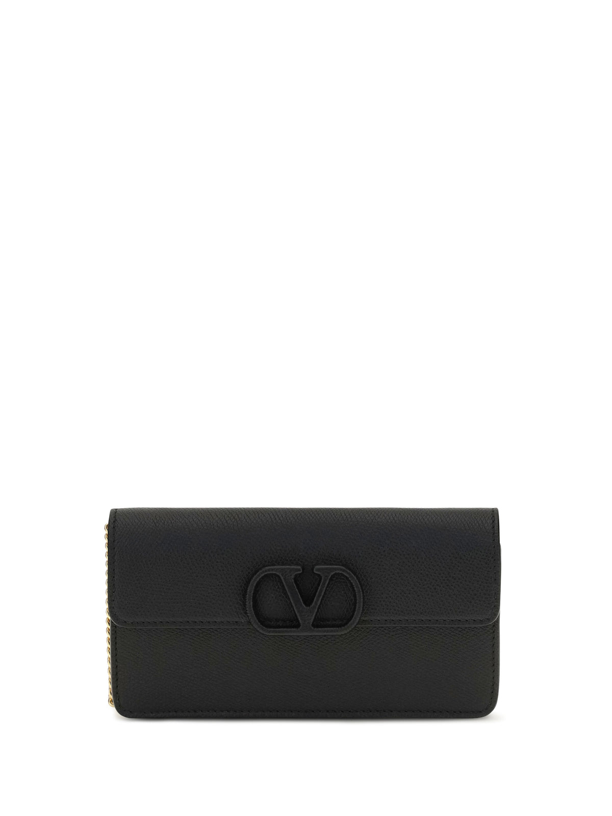 Valentino Garavani Women Vlogo Signature Grainy Calfskin Chain Wallet