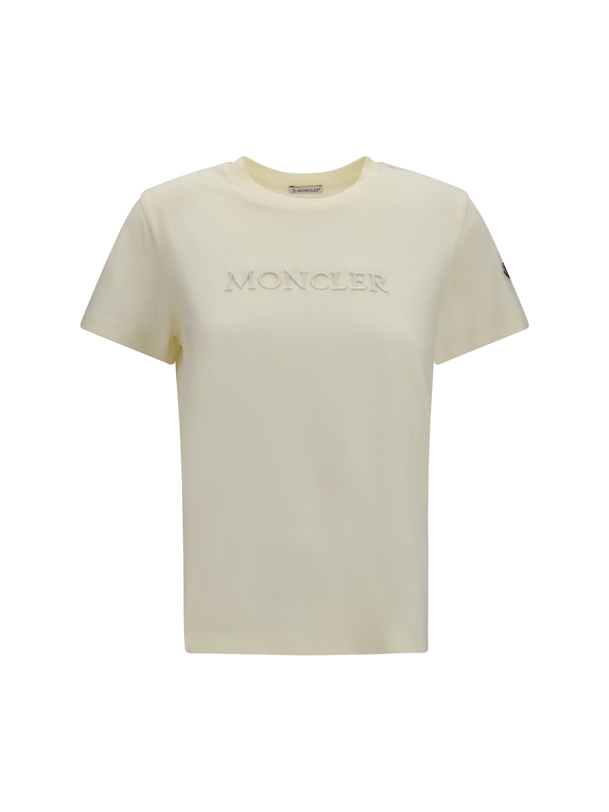 MONCLER Moncler Women Cotton T-Shirt With A Tone On Tone Embroidered Logo