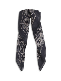 Golden Goose Women Golden Paisley Printed Silk Scarf