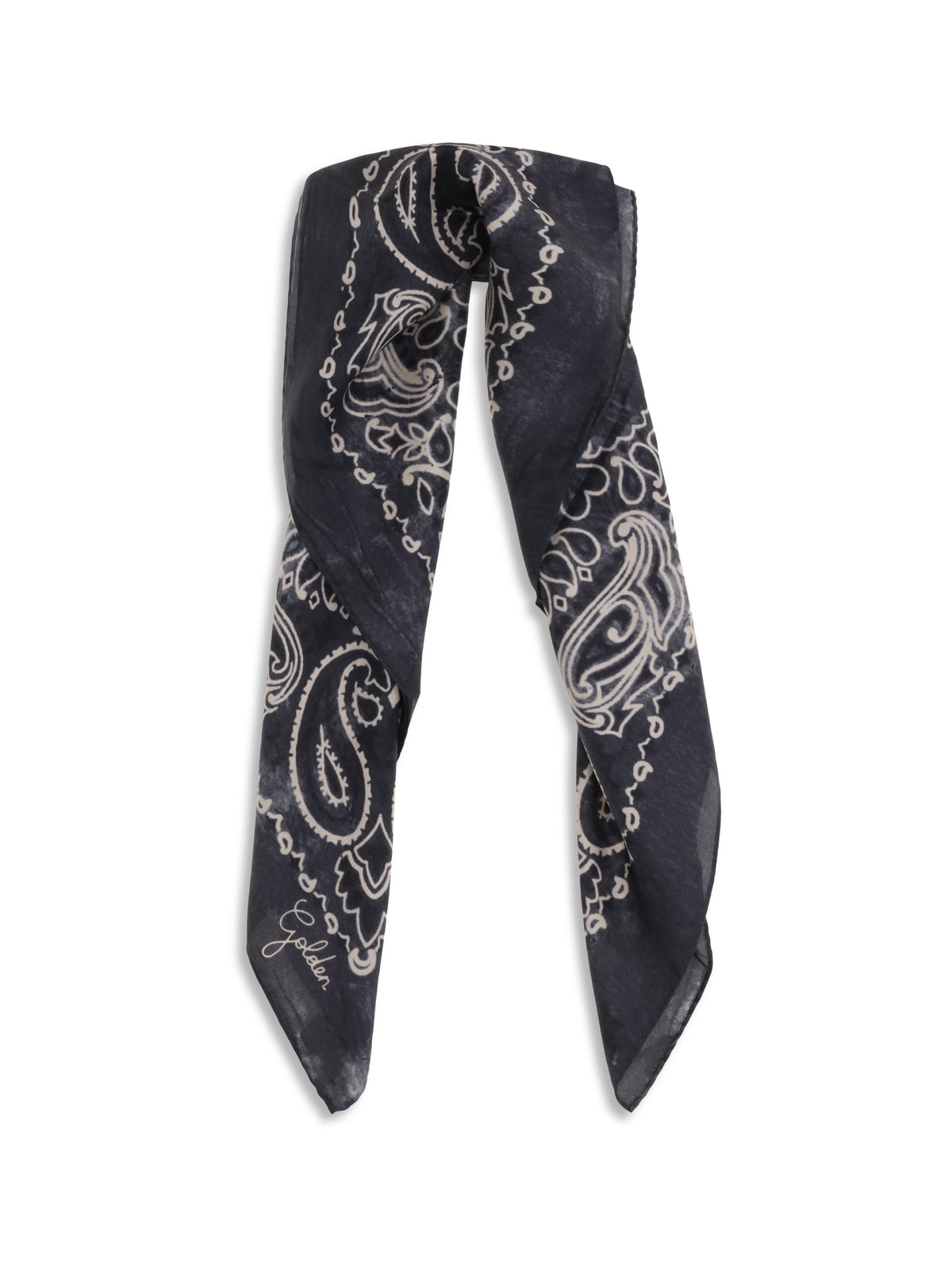 Golden Goose Women Golden Paisley Printed Silk Scarf