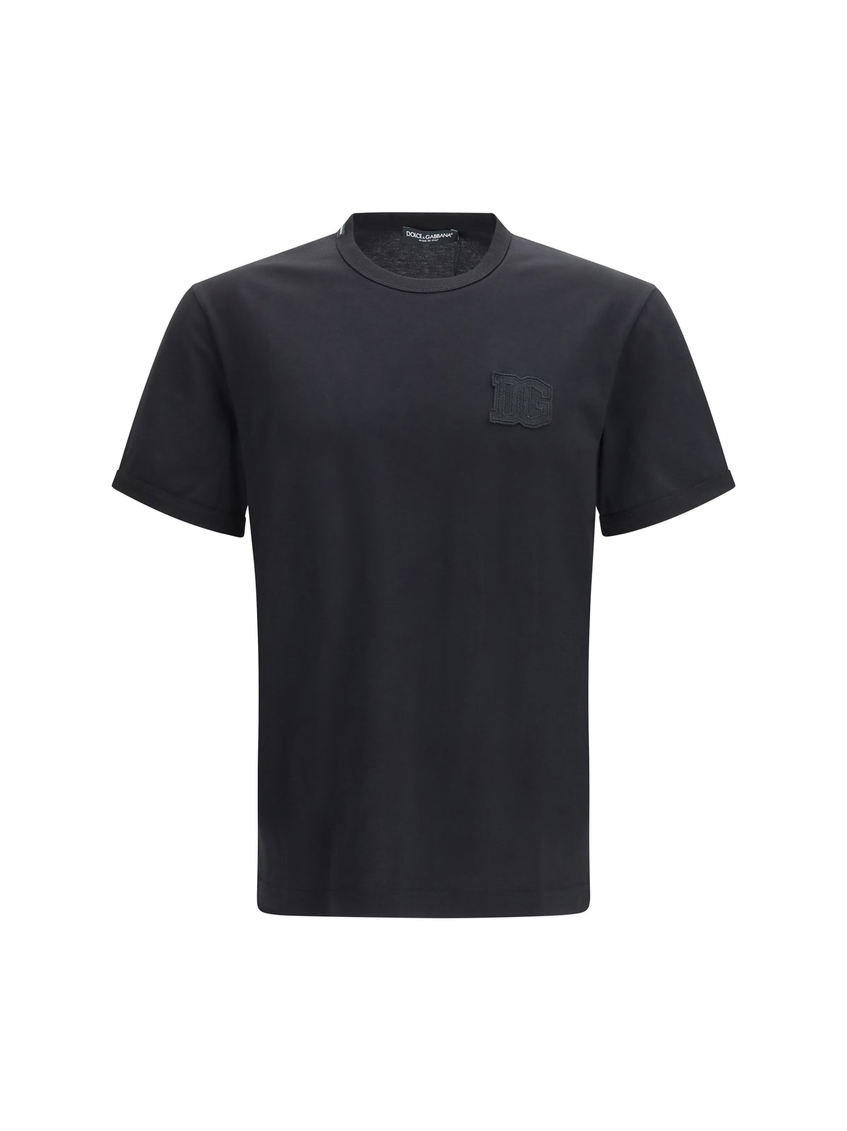 Dolce & Gabbana Men Cotton T-Shirt With Patch