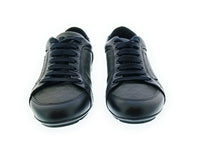 Emporio Armani Emporio Armani Men's Black Monogram Panel Low-Top Sneakers-5