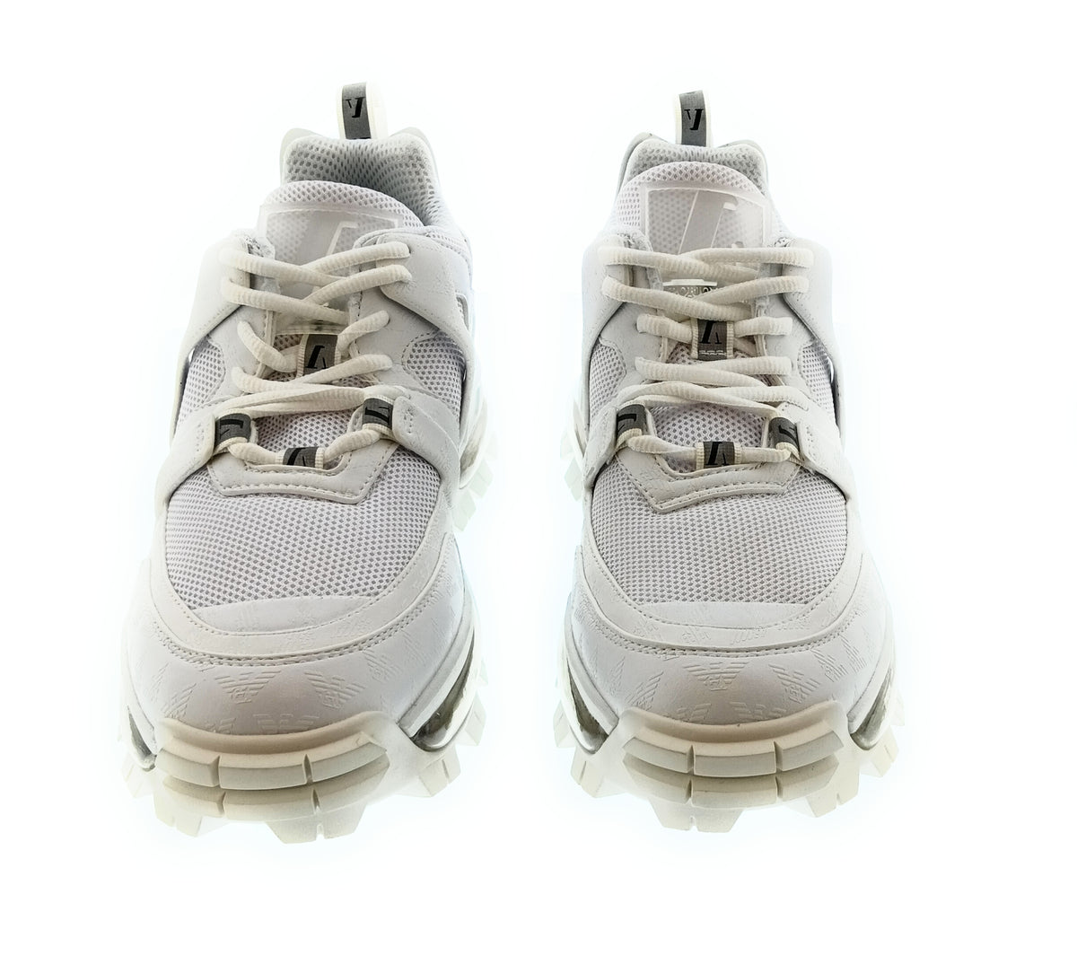 Emporio Armani Emporio Armani Men's White Mixed-Material Chunky Trail Sneakers-10