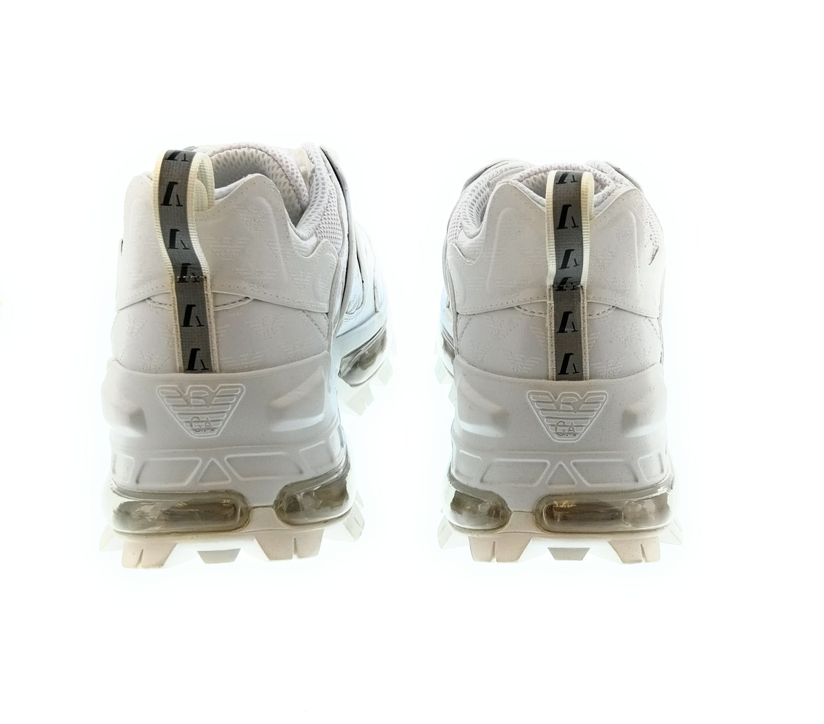 Emporio Armani Emporio Armani Men's White Mixed-Material Chunky Trail Sneakers-10