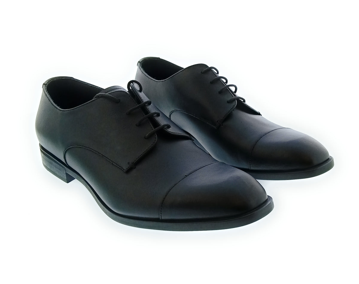Emporio Armani Emporio Armani Men's Black Leather Cap-Toe Oxford Dress Shoes-11