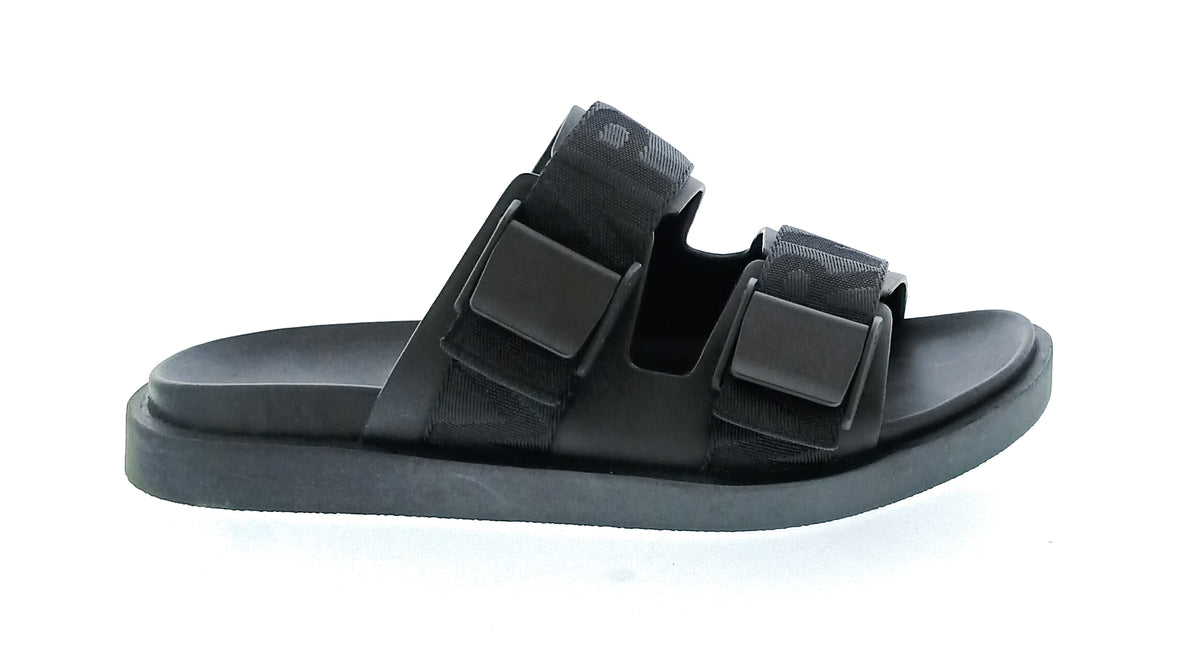 Emporio Armani Emporio Armani Men's Black Double-Strap Logo Sport Sandals-