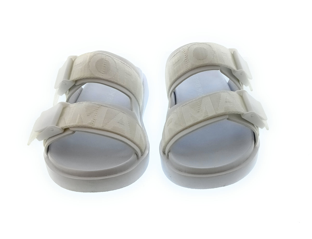 Emporio Armani Emporio Armani Men's White Double-Strap Logo Sport Sandals-