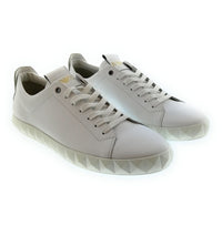 Emporio Armani Emporio Armani Men's White Leather Geometric-Sole Low-Top Sneakers-10