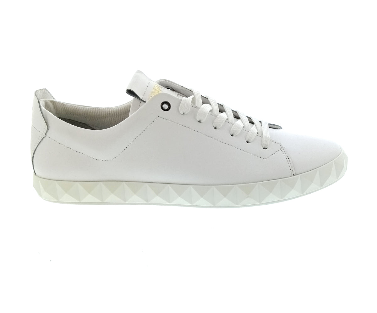 Emporio Armani Emporio Armani Men's White Leather Geometric-Sole Low-Top Sneakers-10