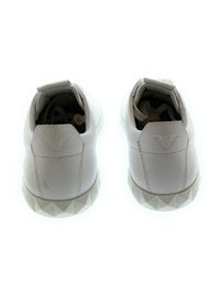 Emporio Armani Emporio Armani Men's White Leather Geometric-Sole Low-Top Sneakers-10