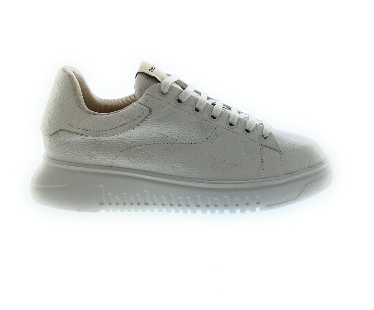 Emporio Armani Emporio Armani Men's White Tonal Eagle Logo Low-Top Sneakers-7