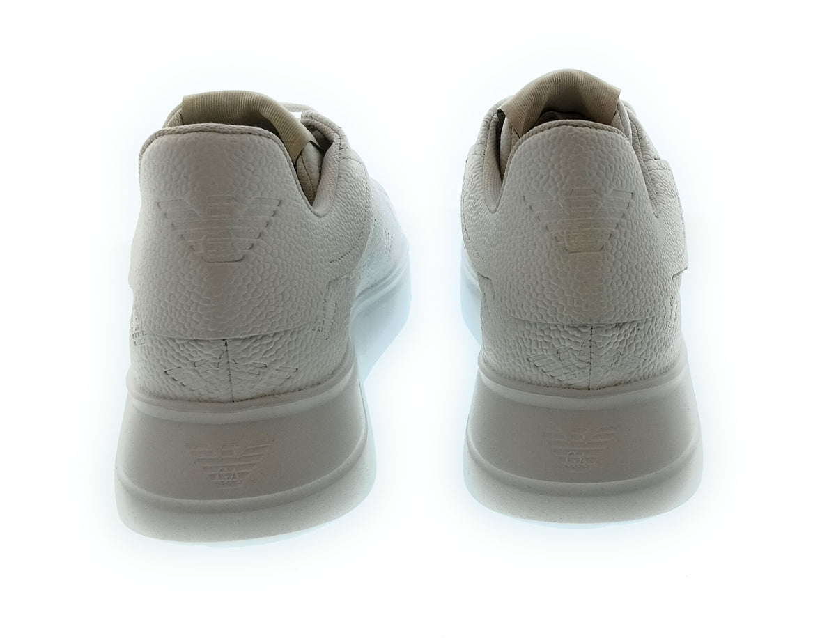 Emporio Armani Emporio Armani Men's White Tonal Eagle Logo Low-Top Sneakers-7