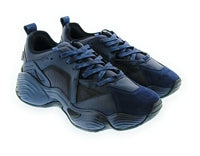 Emporio Armani Emporio Armani Men's Blue Green Mixed-Material Chunky Sneakers-10