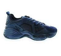 Emporio Armani Emporio Armani Men's Blue Green Mixed-Material Chunky Sneakers-10
