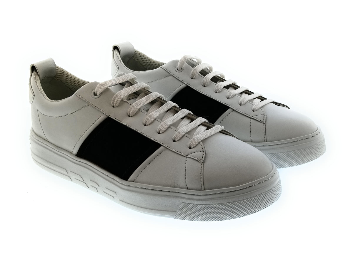 Emporio Armani Emporio Armani Men's White Black Contrast-Panel Low-Top Sneakers-10