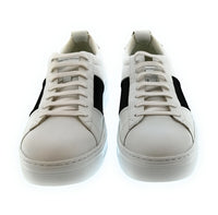 Emporio Armani Emporio Armani Men's White Black Contrast-Panel Low-Top Sneakers-10