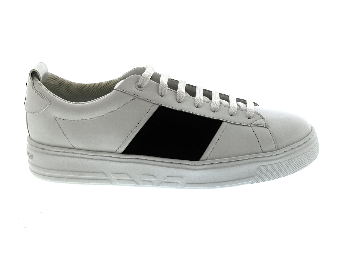 Emporio Armani Emporio Armani Men's White Black Contrast-Panel Low-Top Sneakers-10