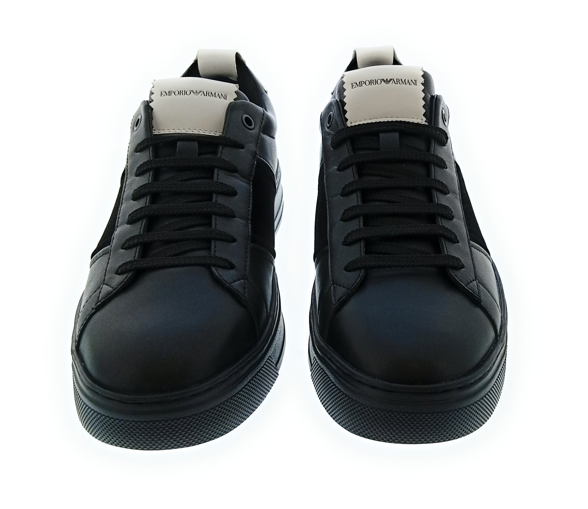 Emporio Armani Emporio Armani Men's Black Contrast-Panel Low-Top Sneakers-10