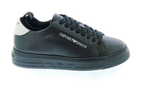 Emporio Armani Emporio Armani Men's Black White Logo Low-Top Sneakers-