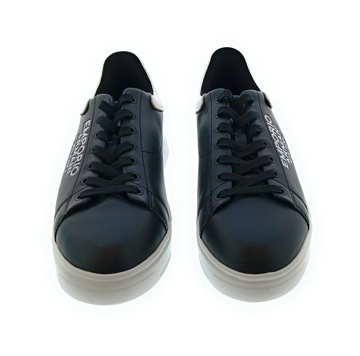 Emporio Armani Emporio Armani Men's Black White Typography Low-Top Sneakers-10