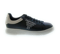 Emporio Armani Emporio Armani Men's Black White Typography Low-Top Sneakers-10