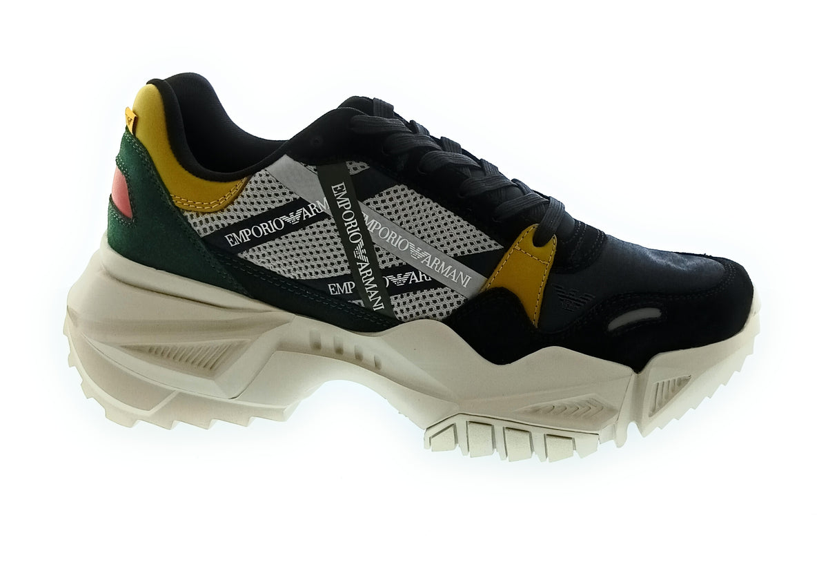 Emporio Armani Emporio Armani Men's Black Multicolor Chunky Trail Sneakers-10