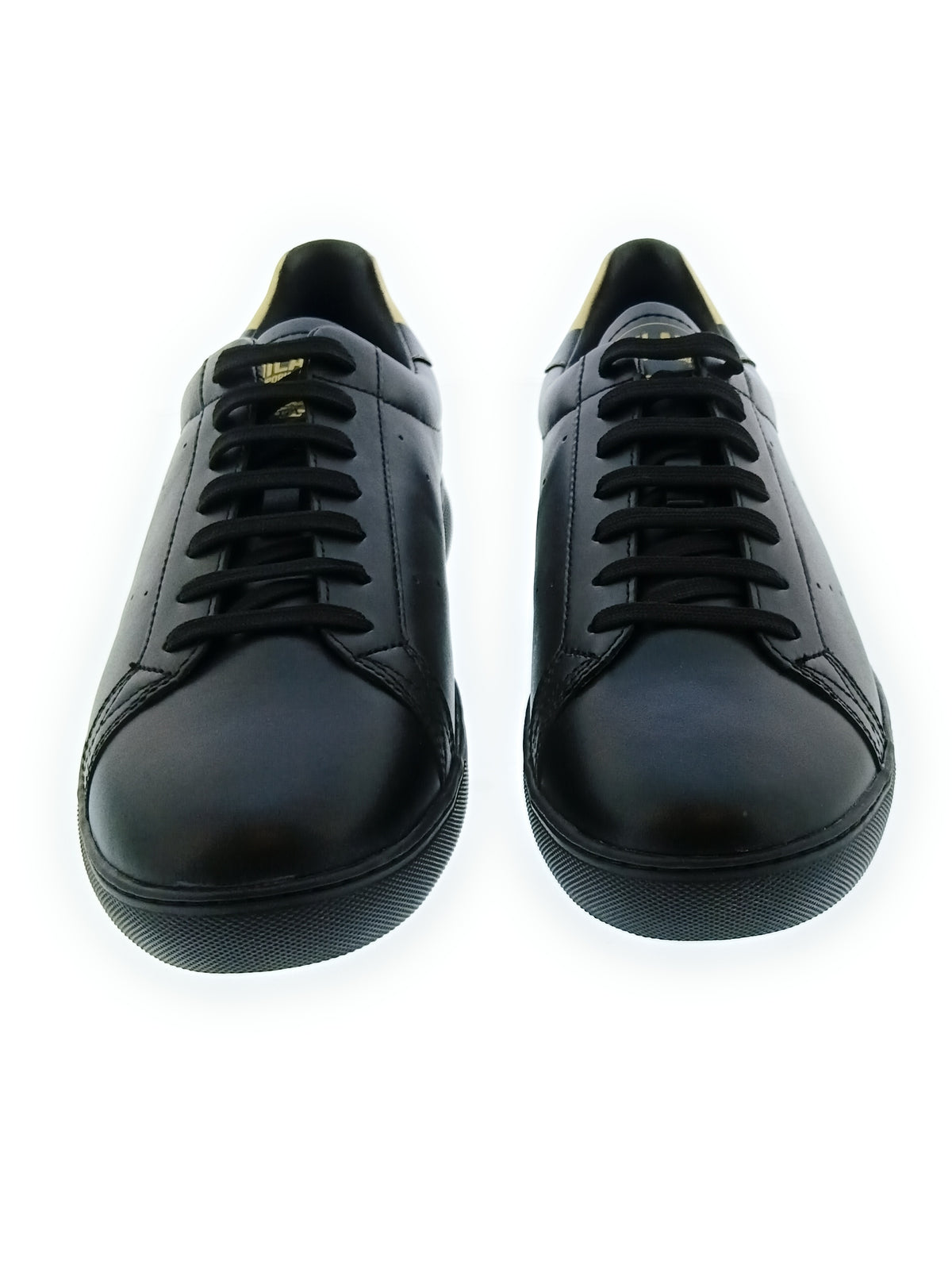 Emporio Armani Emporio Armani Men's Black Gold Leather Low-Top Sneakers-10