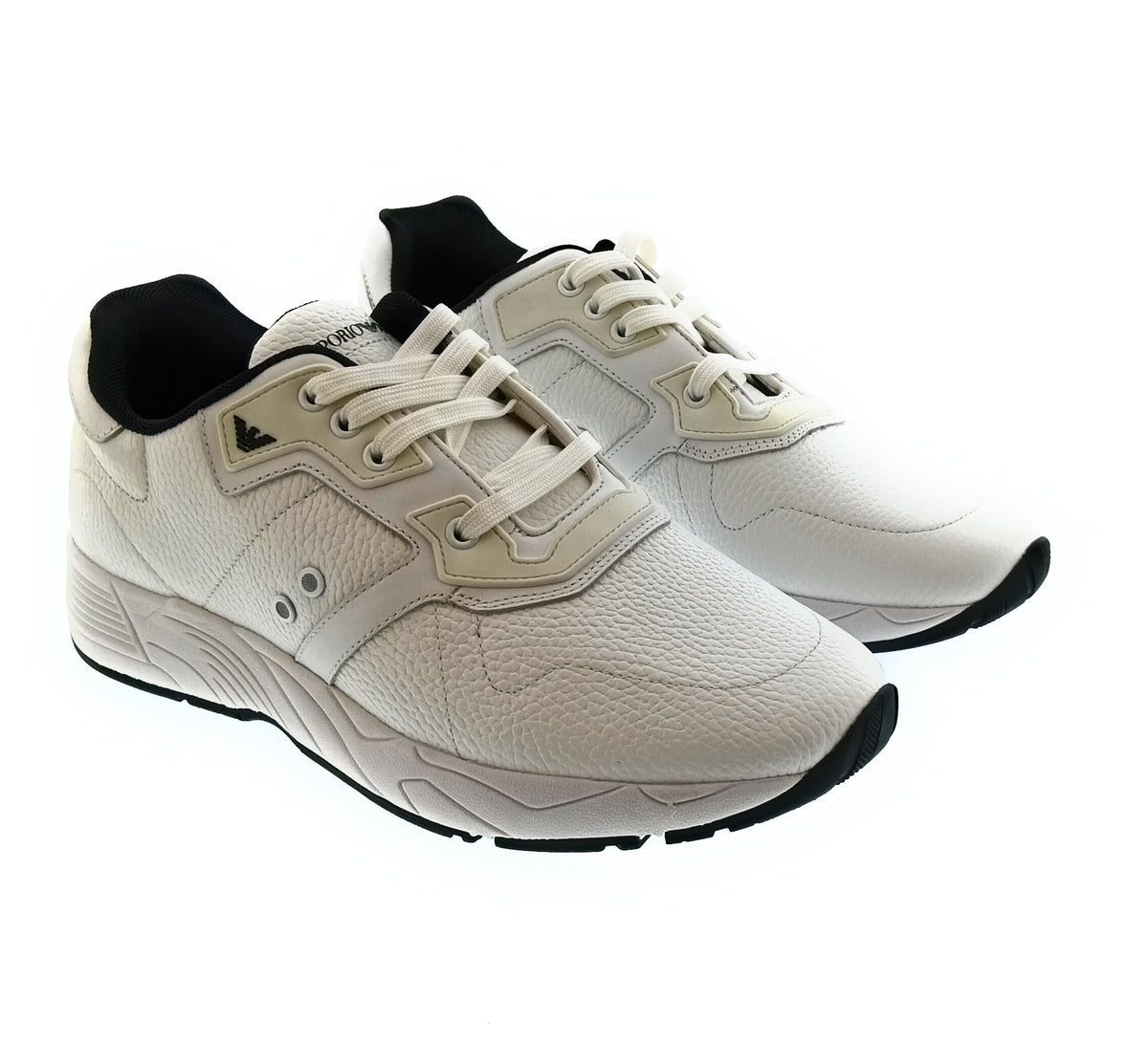 Emporio Armani Emporio Armani Men's Off-White Leather Runner Sneakers-10