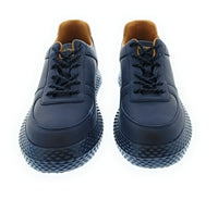 Emporio Armani Emporio Armani Men's Navy Leather Textured-Sole Low-Top Sneakers-10