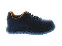 Emporio Armani Emporio Armani Men's Navy Leather Textured-Sole Low-Top Sneakers-10