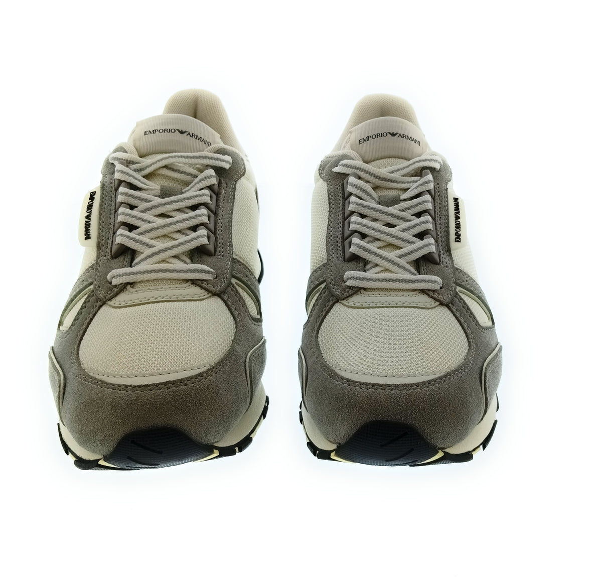 Emporio Armani Emporio Armani Men's Black Mixed-Material Retro Runner Sneakers-8