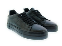 Emporio Armani Emporio Armani Men's Black Silver Leather Low-Top Sneakers-8.5